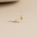 14K (58.5%) SOLID GOLD CUBIC BOW TIE PIERCING