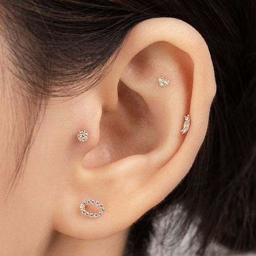 14K (58.5%) SOLID GOLD OVAL PIERCING