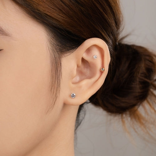 14K (58.5%) SOLID GOLD 6 PRONG PIERCING